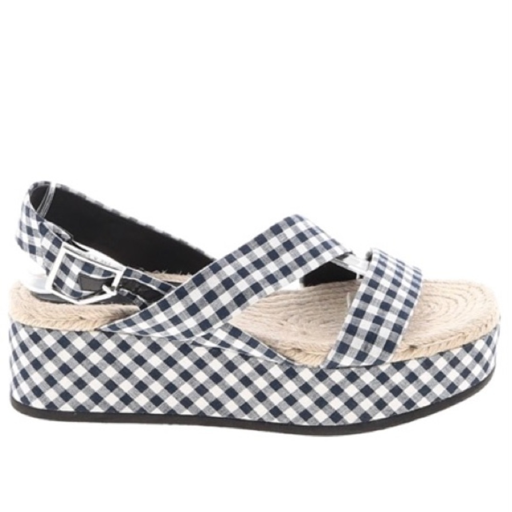 Rag & Bone Womens Megan Blue Espadrilles 5 Checkered